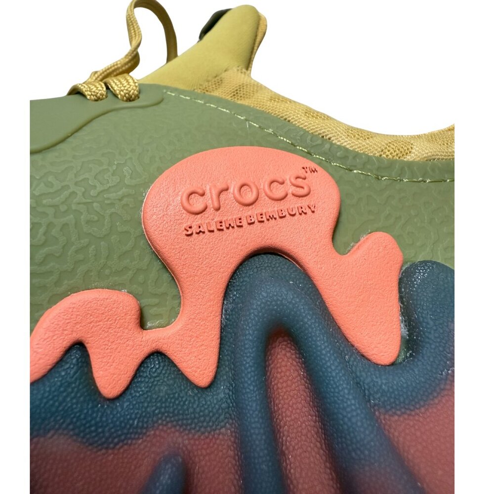CROCS Two-Tone Olive Green and Mustard Yellow Women's Sneakers - Picture 8 of 10